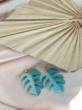 Load image into Gallery viewer, Two Tone Monstera Dangles