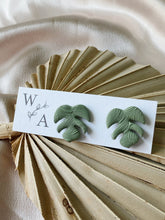 Load image into Gallery viewer, Monstera Plant Stud Earrings
